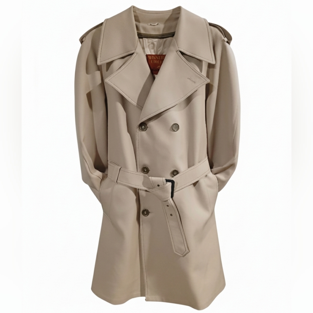 Winner's Circle by Rainfair Vintage Trench Coat - Picture 1 of 7